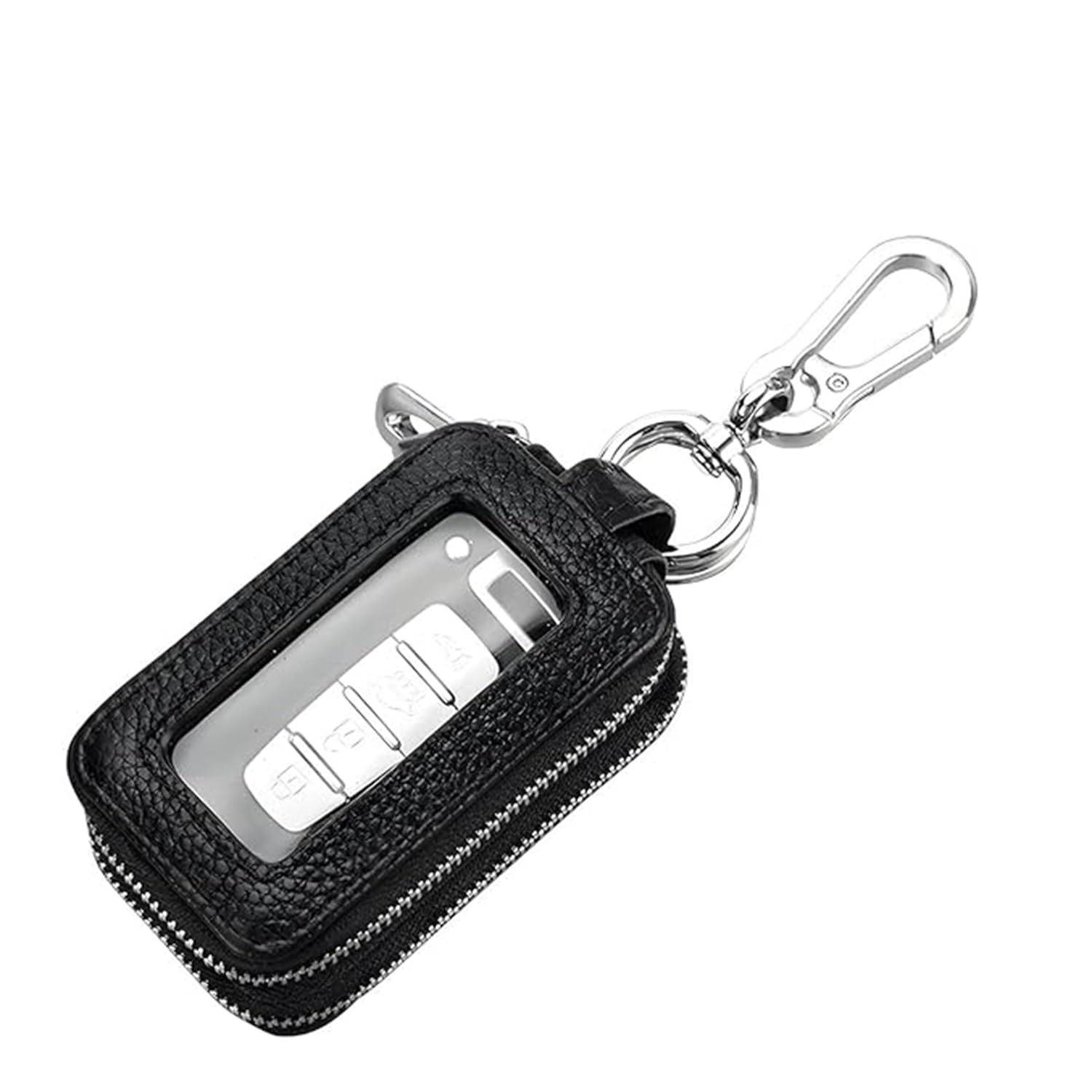 Bolivia'sLeather Car Key Case Holder, Car Key Fob Case, Genuine Leather Car Smart Key with Lanyard and Zipper Closure, Key Protection Cover for Men Women Fob Holder for Remote Key Fob
