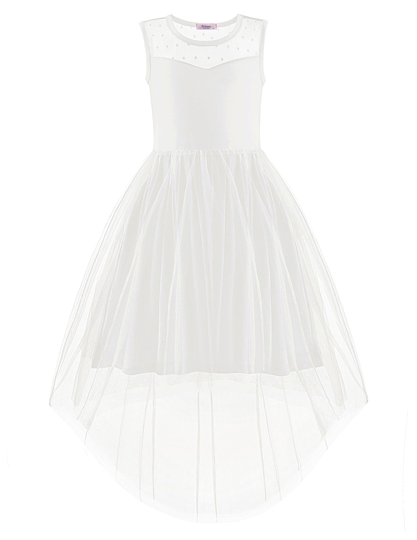 Arshiner Girls Dresses Formal Party Wedding Tulle Contrast Mesh Dress