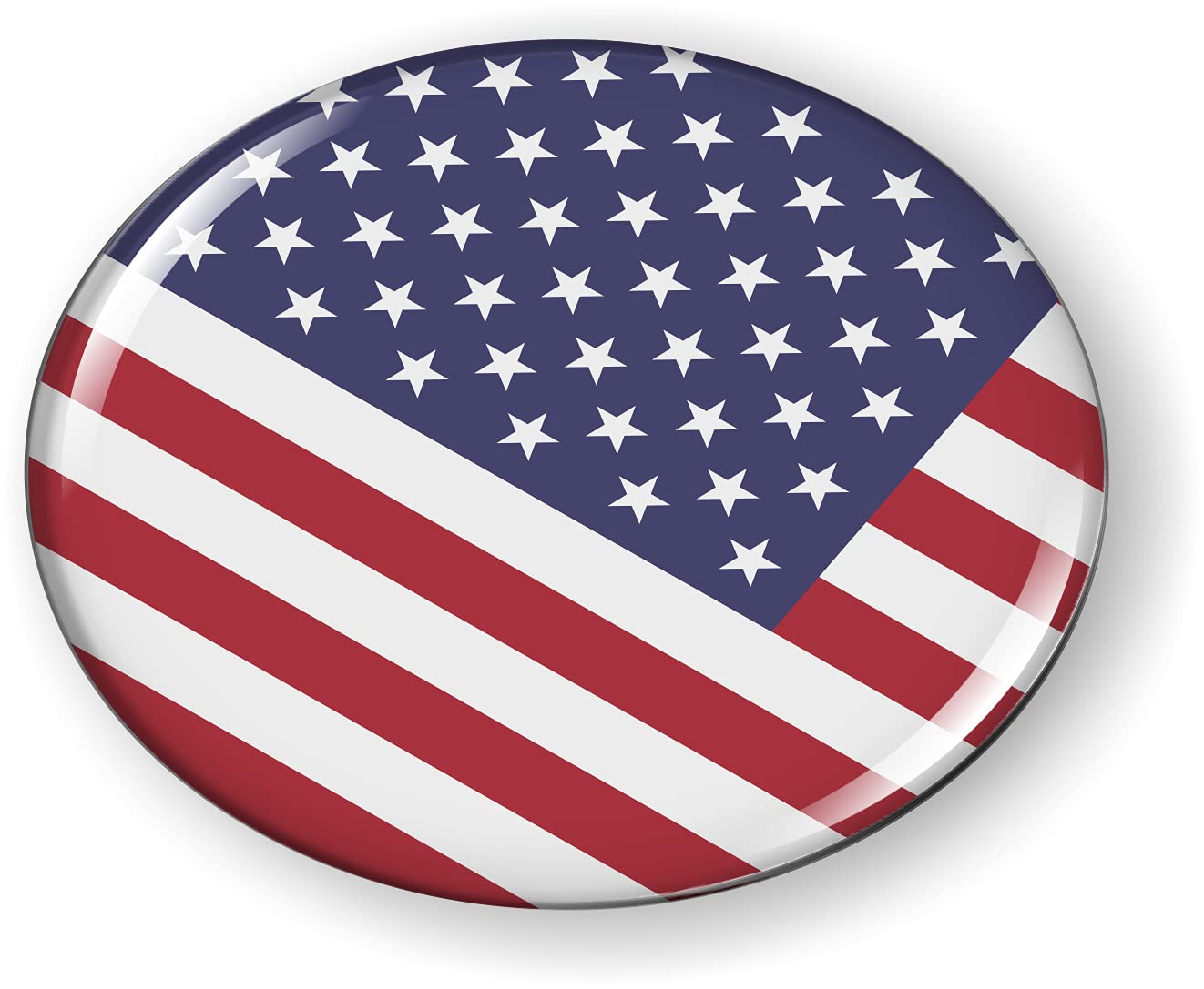 BestLicensePlateFrames American Flag 3D Domed CAR Emblem Badge Sticker Round - Picture 17 of 18