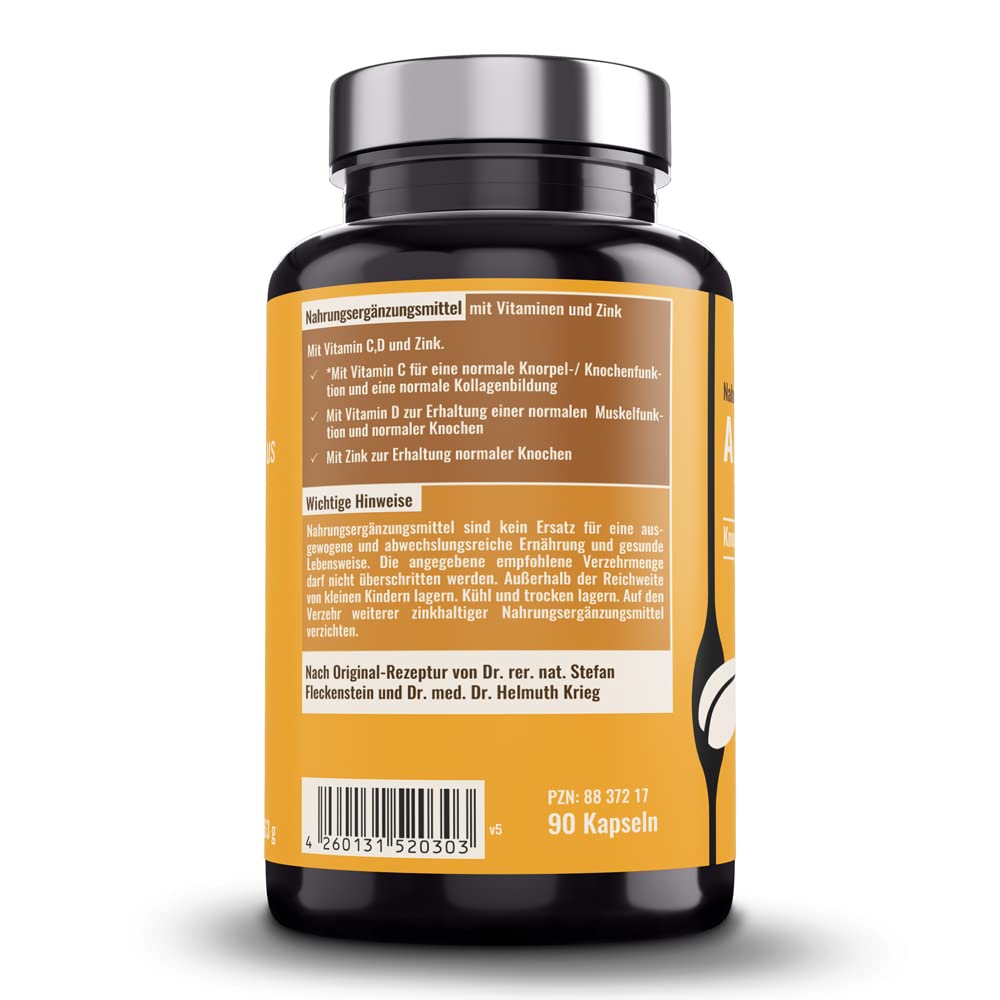 Dr.Fleckenstein Arthrobel super plus, Chondroitin & Glucosamin Kapseln plus L-Cystin (Cystein), Nahrungsergänzungsmittel mit den Vitaminen C und D3, Zink und Biotin.