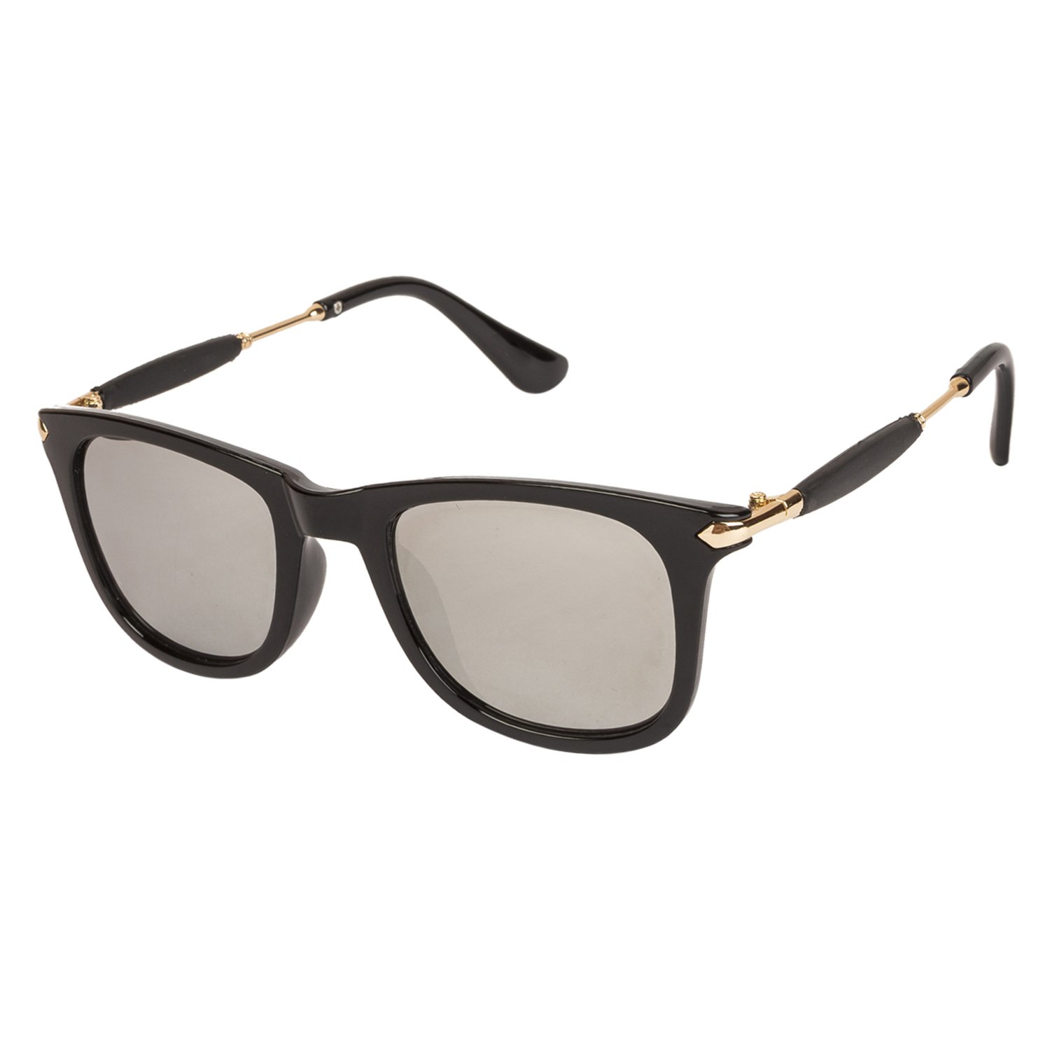 Stone Boss Wayfarer Shape Black-Silver Mirrored UV Protection Sunglasses For Men & Women [MA-038-S12 ]-image-36