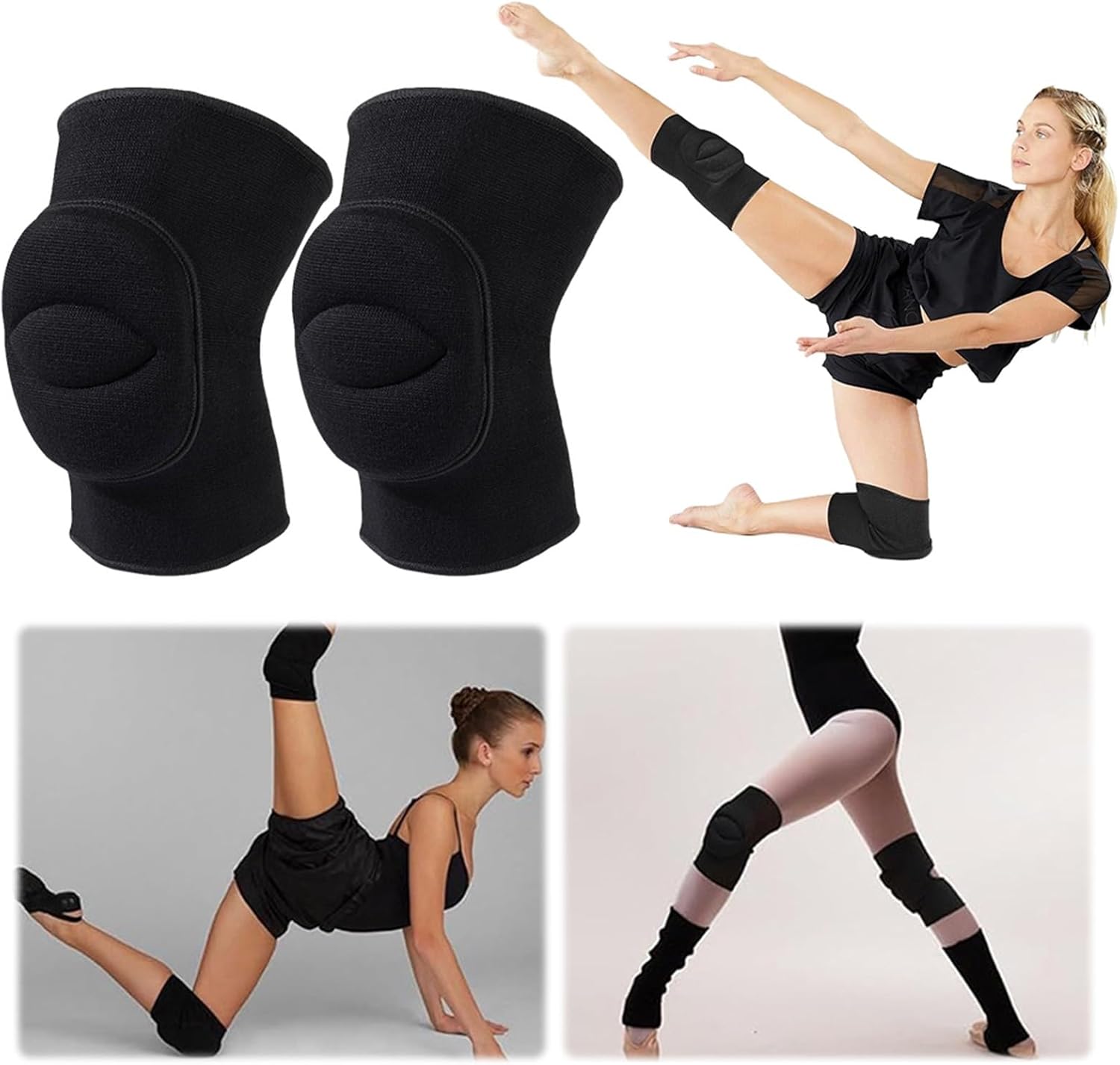 1 Pair Dance Knee Pads Breathable Sleeve Multi-Function Elastic Knee Support Non Slip for Volleyball Football for Volleyball Football Dance Yoga Tennis Running