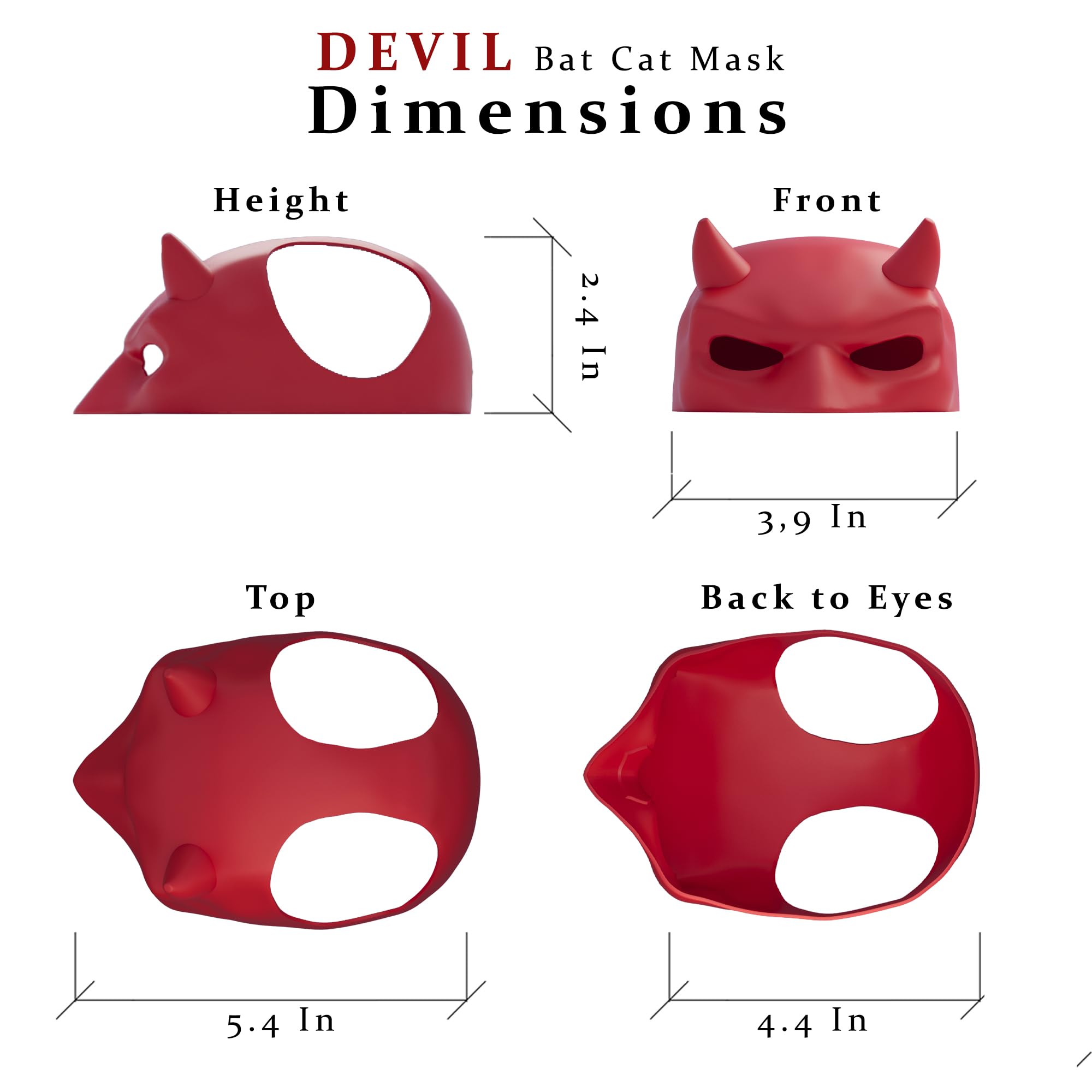 BIANCO Handmade BatCat Mask Cosplay, Bat Style Cat Mask, Pet Costume Accessory, Fun and Adorable Superhero Cosplay Mask for Cats, Black CatBat Cosplay Halloween Mask Hat for Cats, Cat Apparel (Small-Medium)