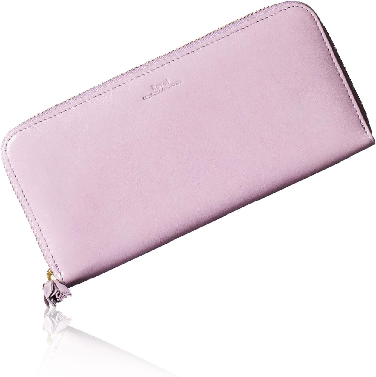 VOICE Align type Long wallet Leather made by MASINI in Italy Cowhide ART.Pitti Women's Elegant and easy to use Vertical card case In gift box (Mistiness-Pink) - Image 3