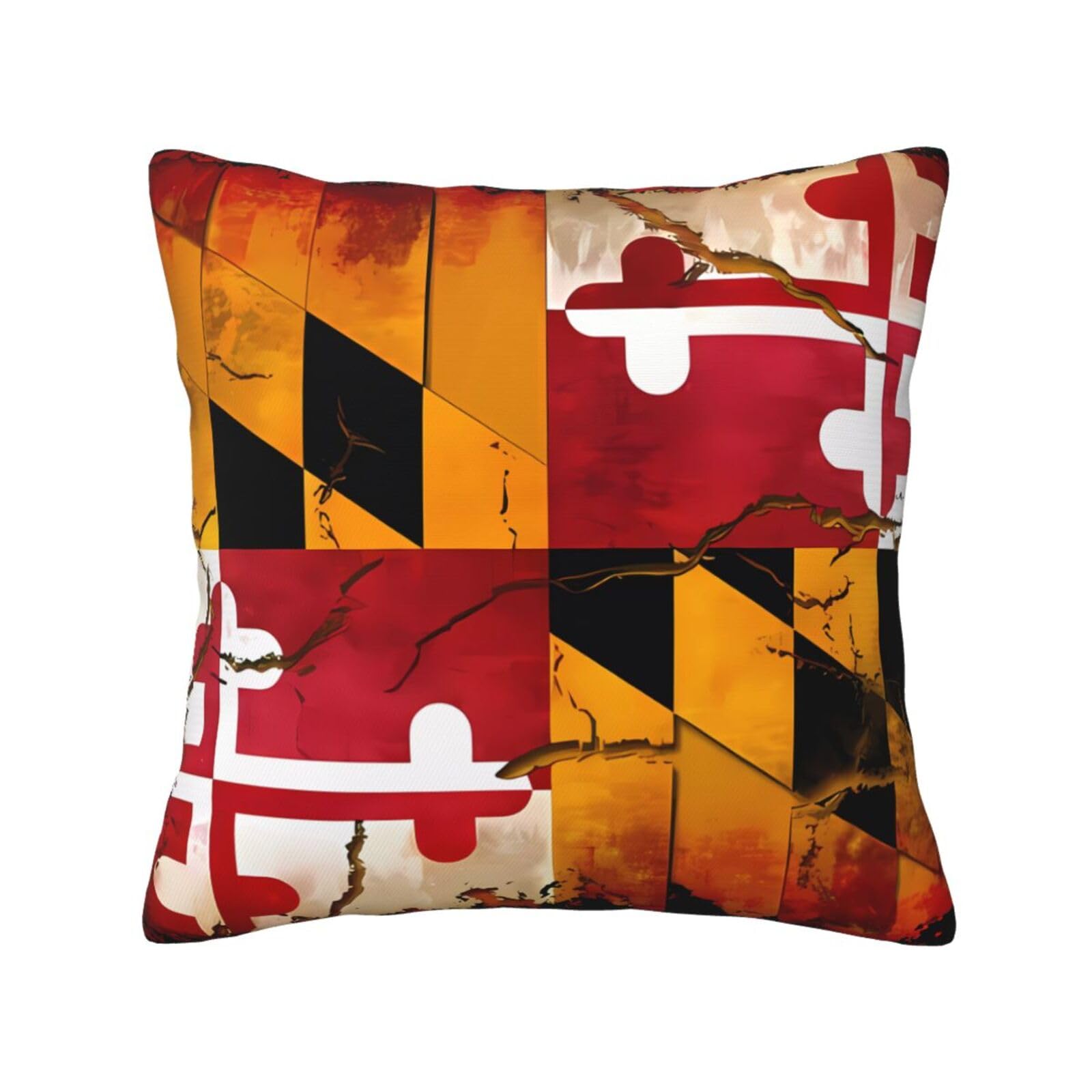 SXZVVBN vintage wooden maryland flagDecorative Square Sofa Cushion Covers