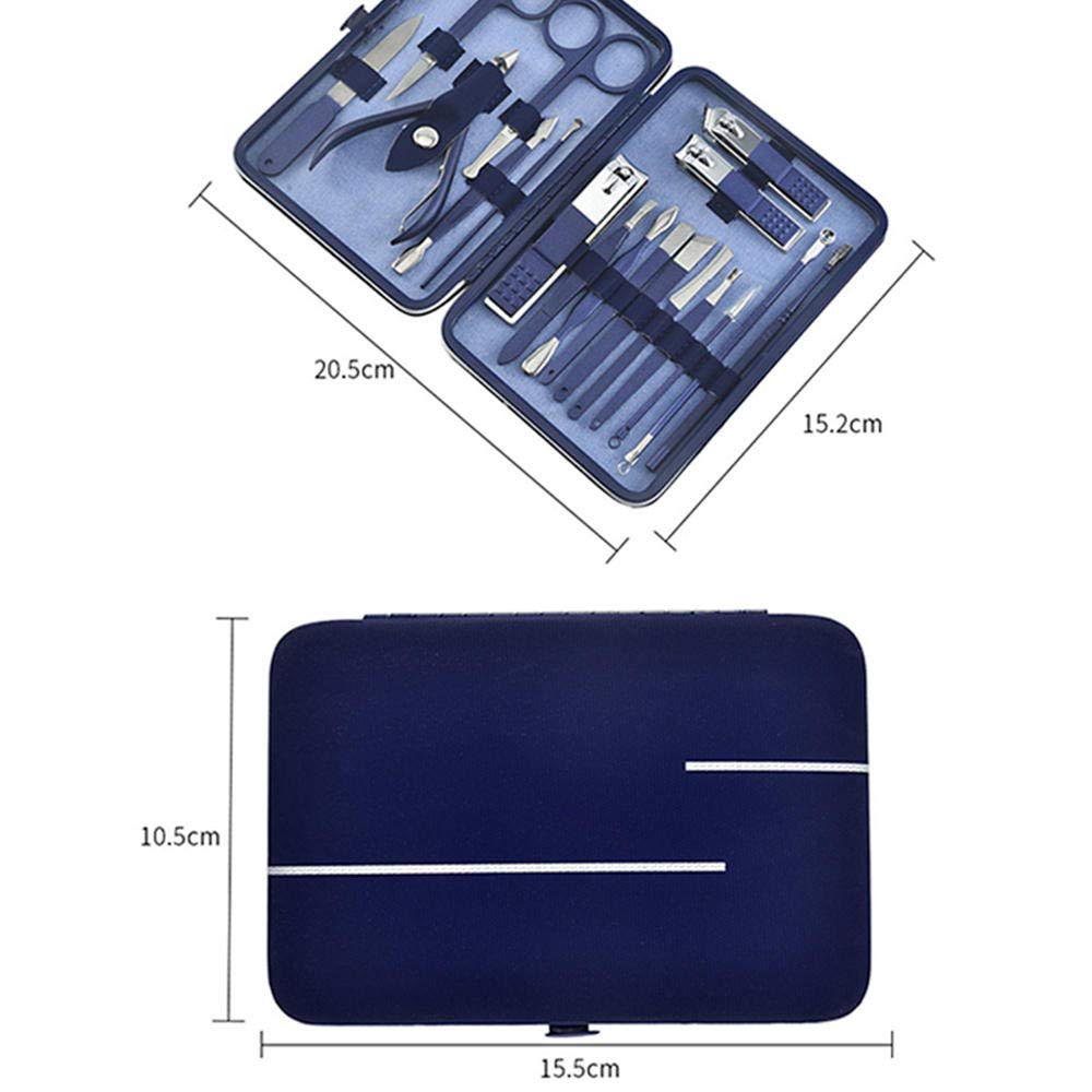 Professionelles Nagelknipser-Set, scharfer Nagelschneider aus Edelstahl, Pediküre- und Maniküre-Set mit Cortex-Metallgehäuse für Unisex-Blau_4-teiliges Set (Blau 16)