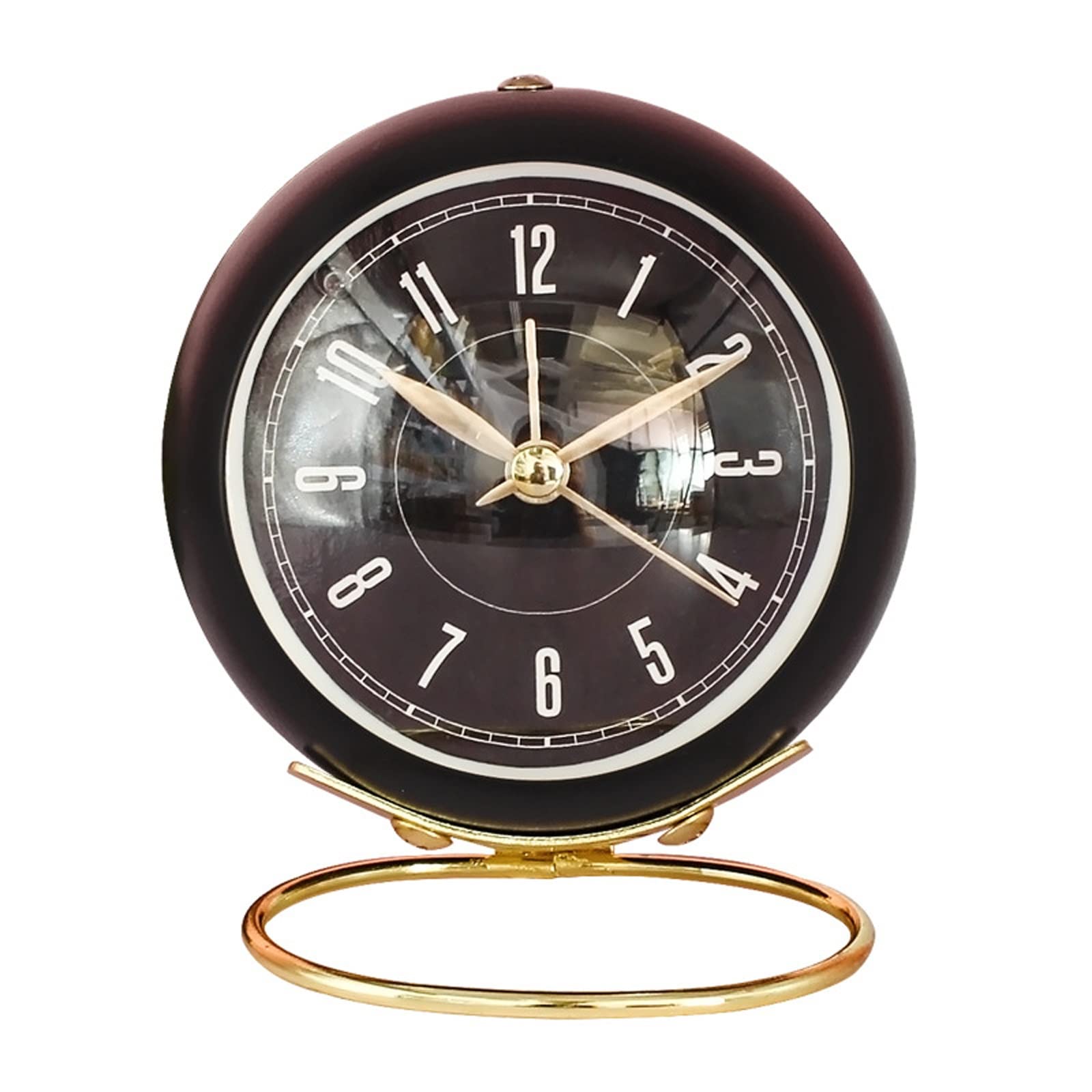 BMKGODN alarm clock， Creative Mute Lazy Mechanical Bell Clock with Night Light,Battery Operated Loud Alarm Clocks(Black)