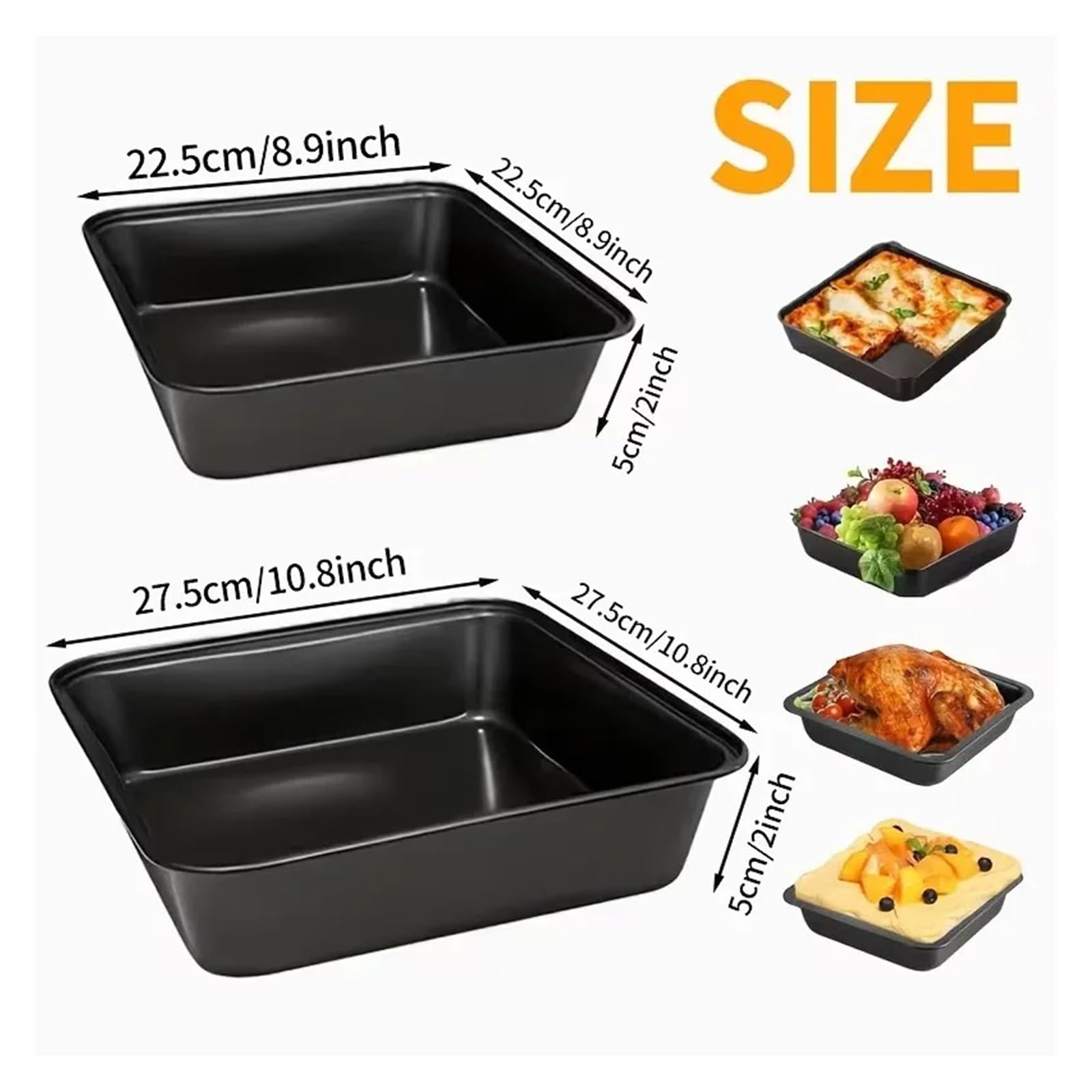 3-teiliges Backformen-Set aus Kohlenstoffstahl, antihaftbeschichtet, for Kekse, Kuchen, Brot, Gebäck, Tortenkrusten