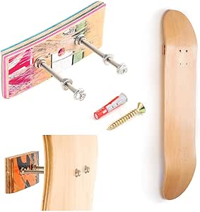 2 Supports Muraux Acrylique Pour Skateboard - Fixation Horizontale Incluant Vis Et Tubes D'extension