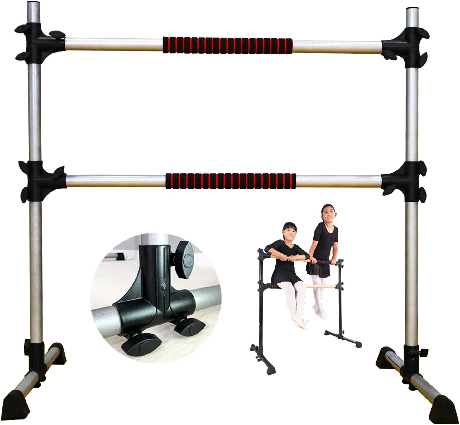 PreGymnastic 4 Ft Updated Adjustable & Portable Freestanding Ballet Barre with Carrying Bag for Dancing Stretching Updated : Sports & Outdoors