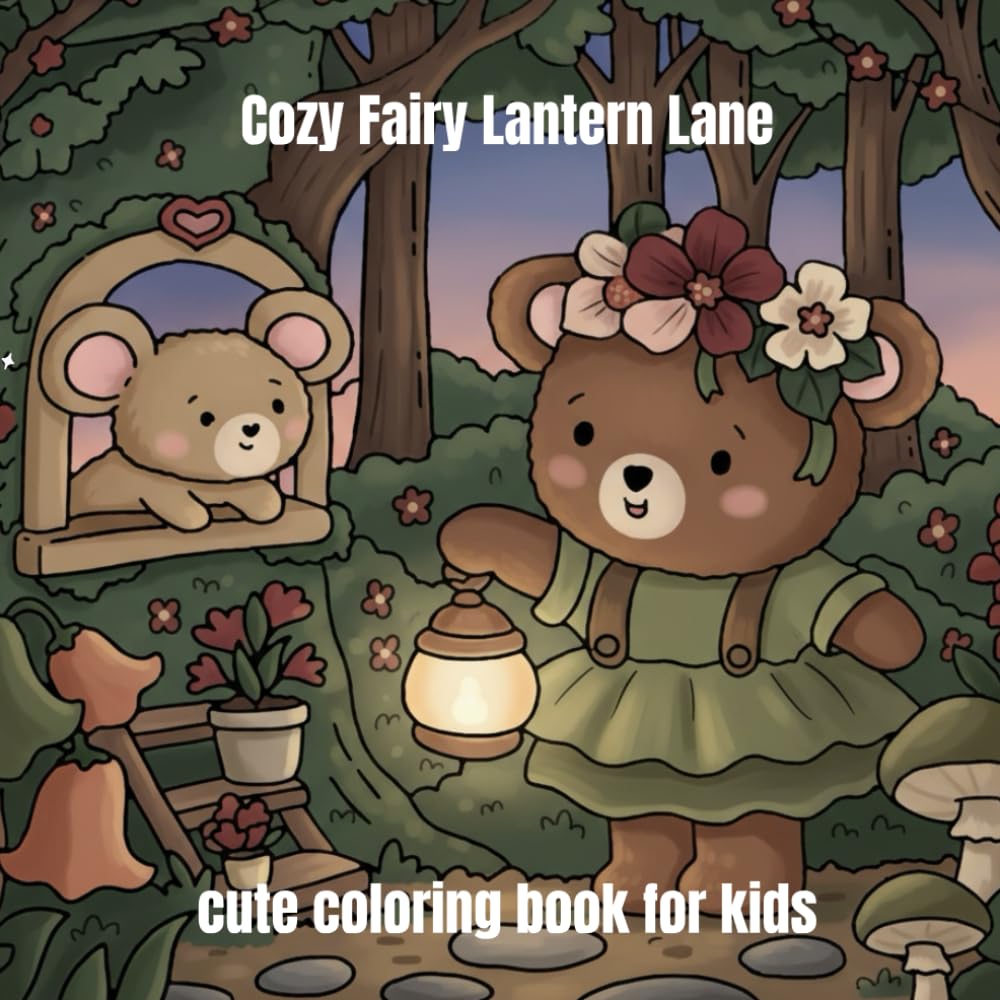 Cozy Fairy Lantern Lane: cute coloring book for kids