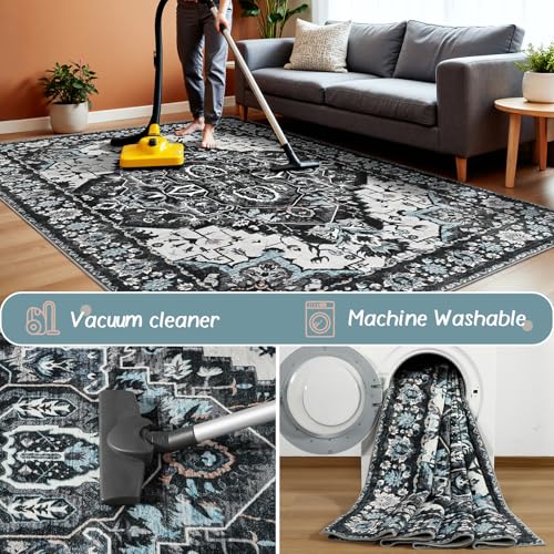Tapete vintage Keeko 6'x9' suave y antideslizante miniatura 7