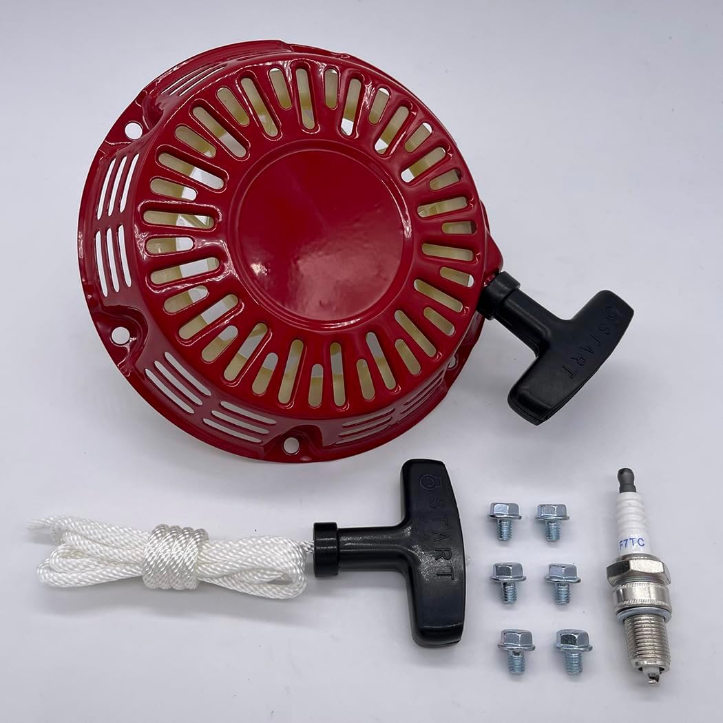Oriental Power Pull Start Recoil Starter Assembly with Spark Plug & Pull Cord for Harbor Freight Predator Rato 173cc 179cc 196cc 212cc 6.5HP 7HP OHV Horizontal Shaft Engine