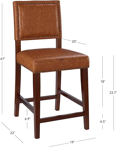Miniatura 3 de Linon Brook, Caramel Counter Stool, 19"W x 22"D x 40.5"H, Carmel, Counter Height Caramelo,Negro -,Gris (Dove