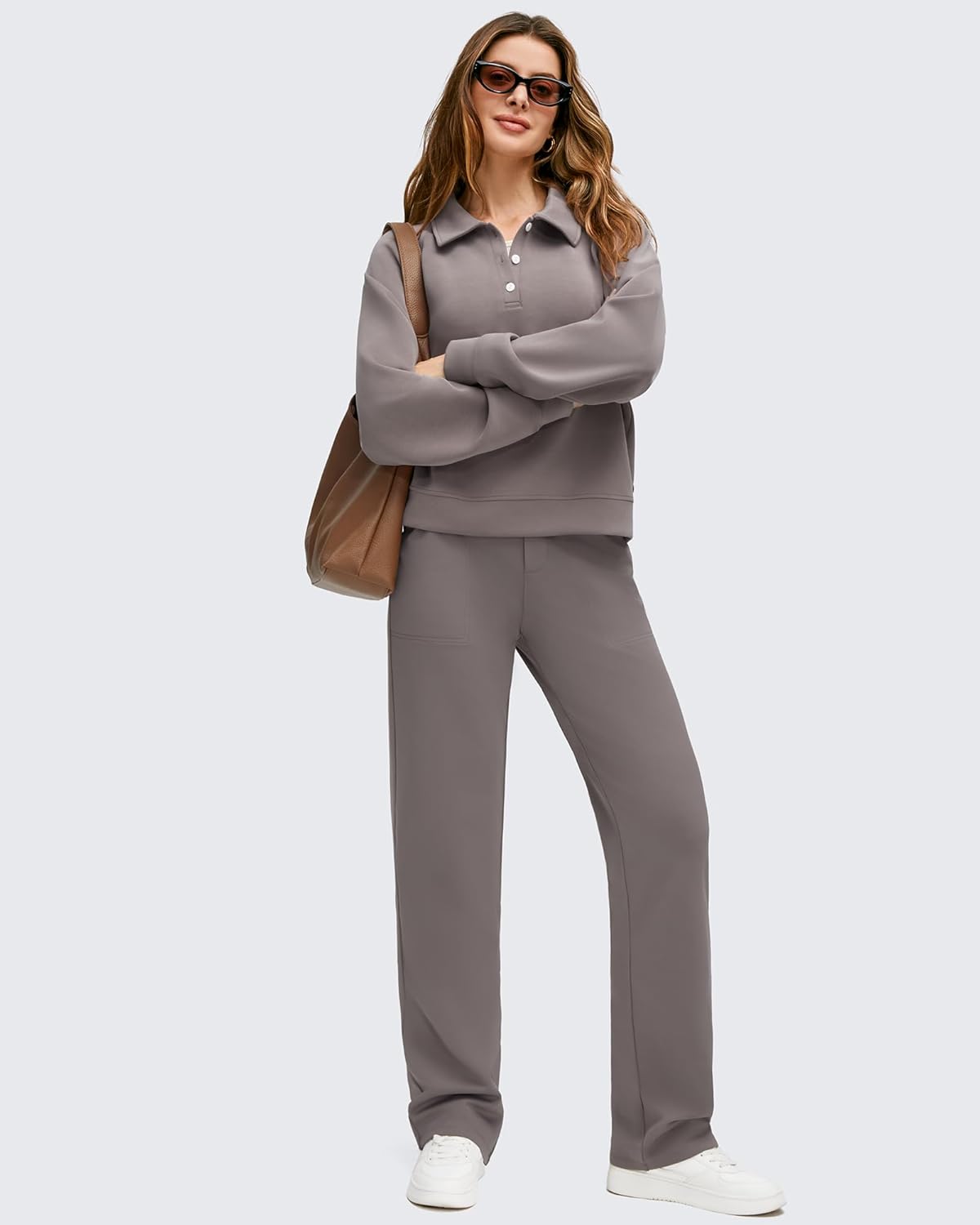 G4Free Women's Fleece Lined Straight Leg Pants Winter Thermal Work Trousers with Pockets - Image 7