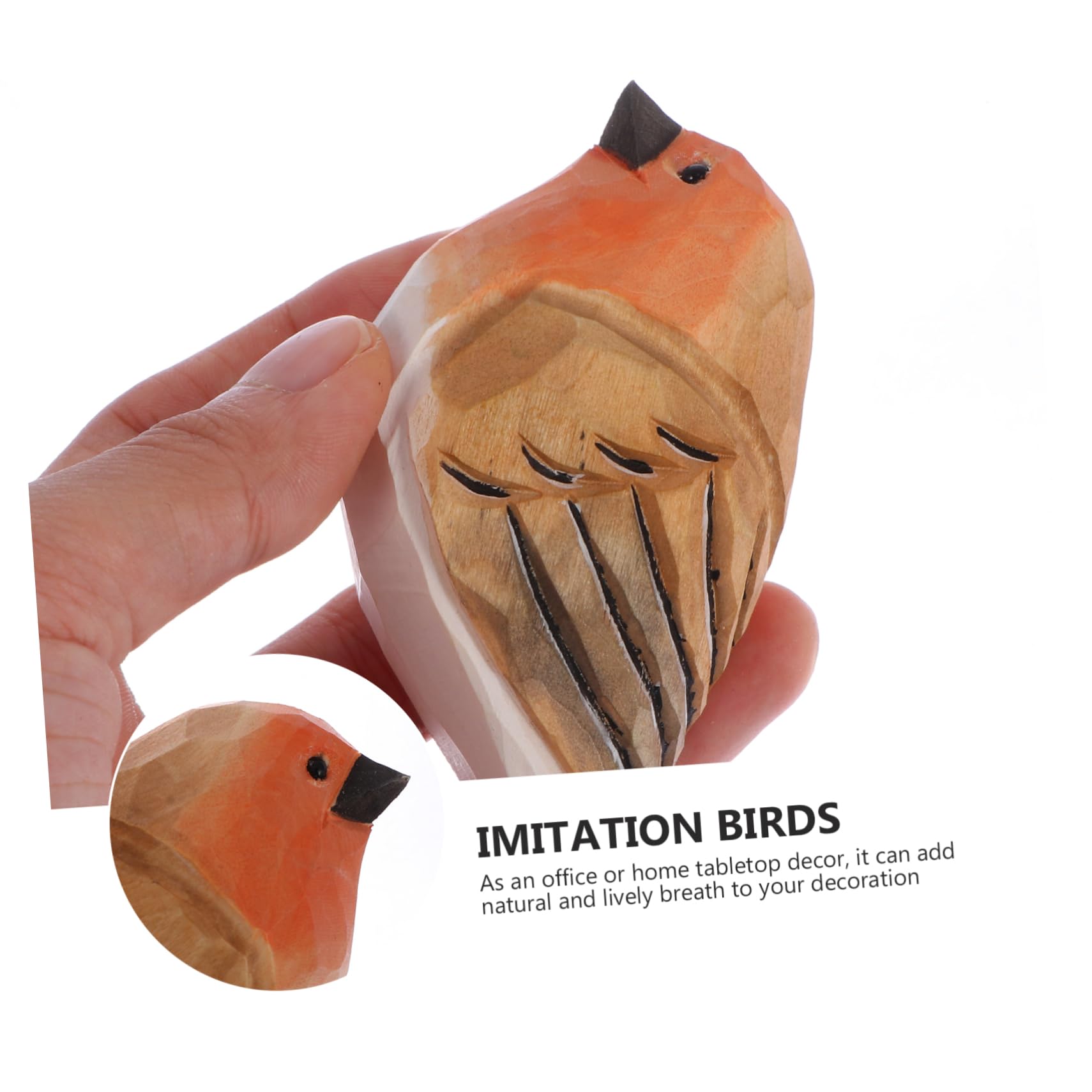 Cabilock 5 Pcs Ornements d'oiseaux Parure D'Oiseau Parure D'Oiseau en Bois Décor D'Oiseau De Bureau Décoration De Bureau Bel Ornement D'Oiseau Ornement D'Oiseau en Bois Enfants