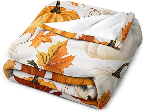 Miniatura 3 de Manta para sofá, acuarela, otoño, calabaza, cosecha, otoño, cosecha, suave, mullida, acogedora y ligera, para otoño, Halloween, 50 x 60 pulgadas,