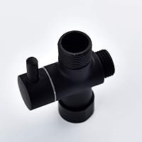 Vista 9 de Válvula en T de 7/8 "Válvula desviadora de inodoro de 3 vías Adaptador de bidé de latón con apagado para rociador de inodoro de mano, negro, DSF006B