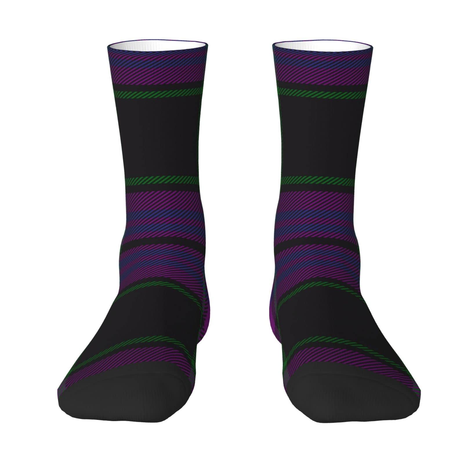 Unedskck Clan Lindsay Maroon and Green Scottish Tartan Crew Socks for Men Women, Athletic Socks Novelty Fashion Casual Tube Sock Sports Dress Socks