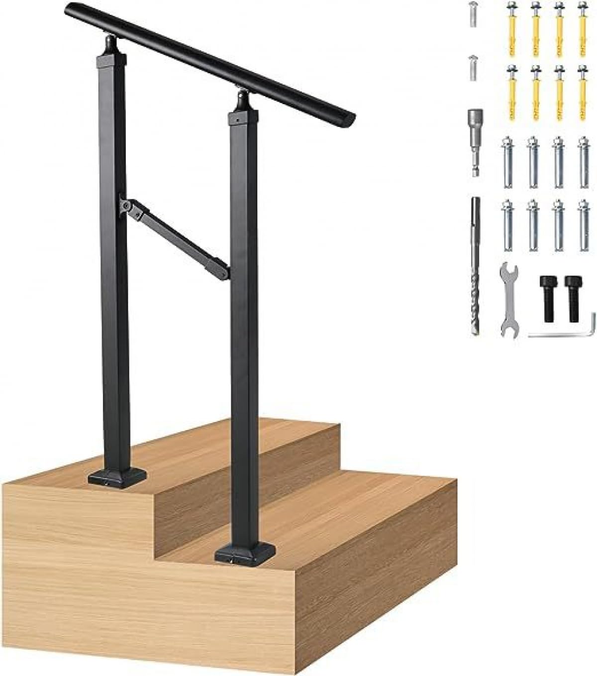 Portable Hand Rails For Stairs HECASA Universal 3 Steps Stairs Steel