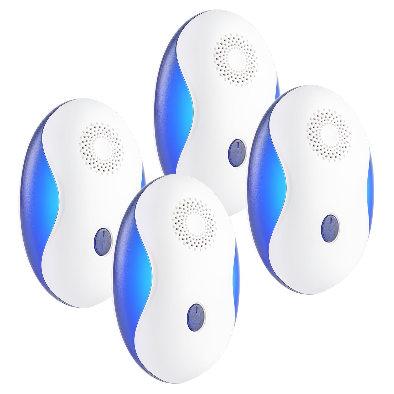Répulsif à ultrasons 4 en 1 blanc en lot de 4 pour éliminer souris et insectes
