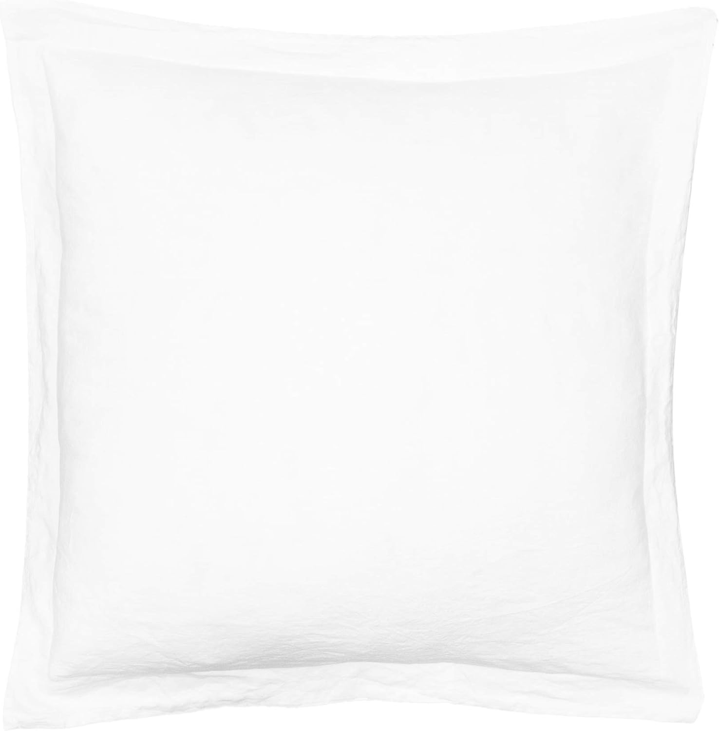 Levtex Home - 100% French Flax Linen - Euro Sham - French Flax Washed Linen - White - Sham Size (26x26in.), No Insert