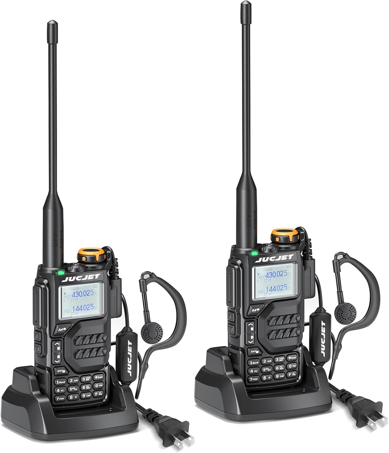 UV-K5 Walkie Talkies, AM/FM/DTMF Two Way Radios, 200 Channe Three Frequency Receiving walkie Talkie, NOAA Weather Forecast, with Original Earpieces&Charging Station（2 Pack）