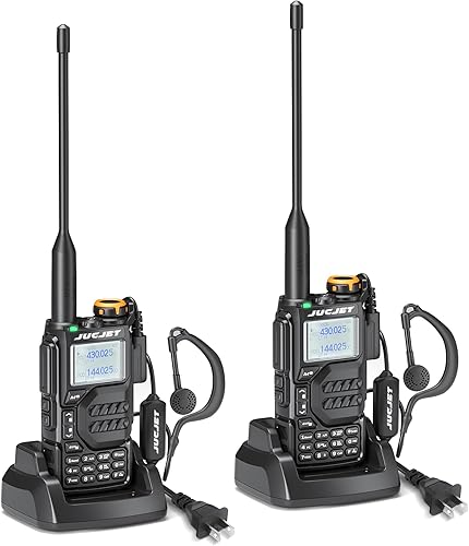 JUCJET Walkie Talkies UV-K5, radios bidireccionales AMFMDTMF, 200 walkie talkies de recepción de tres frecuencias Channe, pronóstico meteorológico