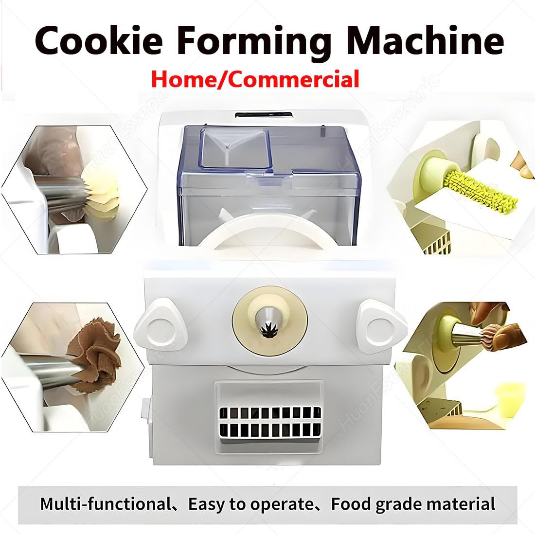 Máquina automática para hacer galletas con boquillas intercambiables, para postres, cocina y repostería en casa