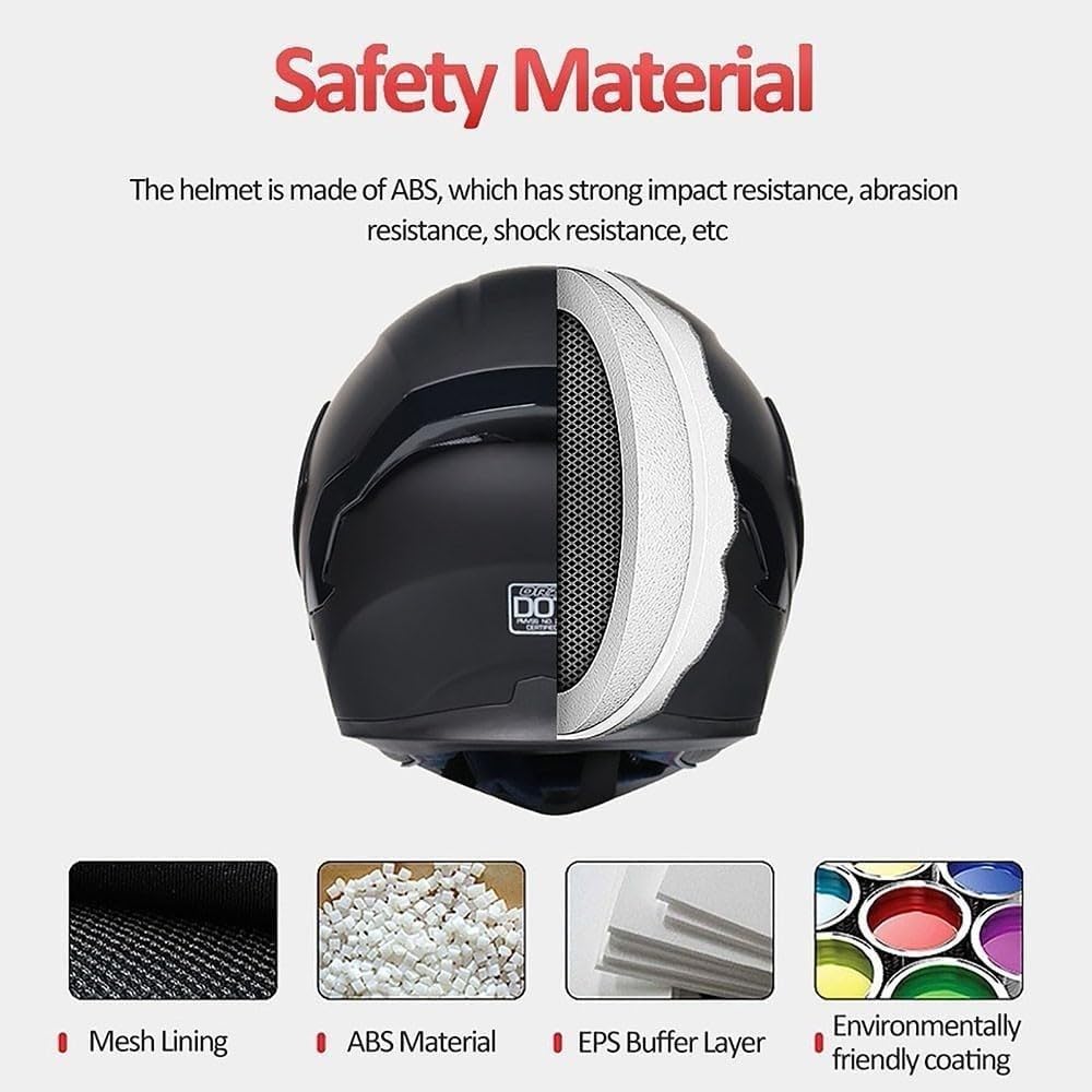 Casque Moto Modulable Avec Double Pare-Soleil - Homologué ECE, Unisexe Pour Hommes Femmes, Taille XL 59-60CM