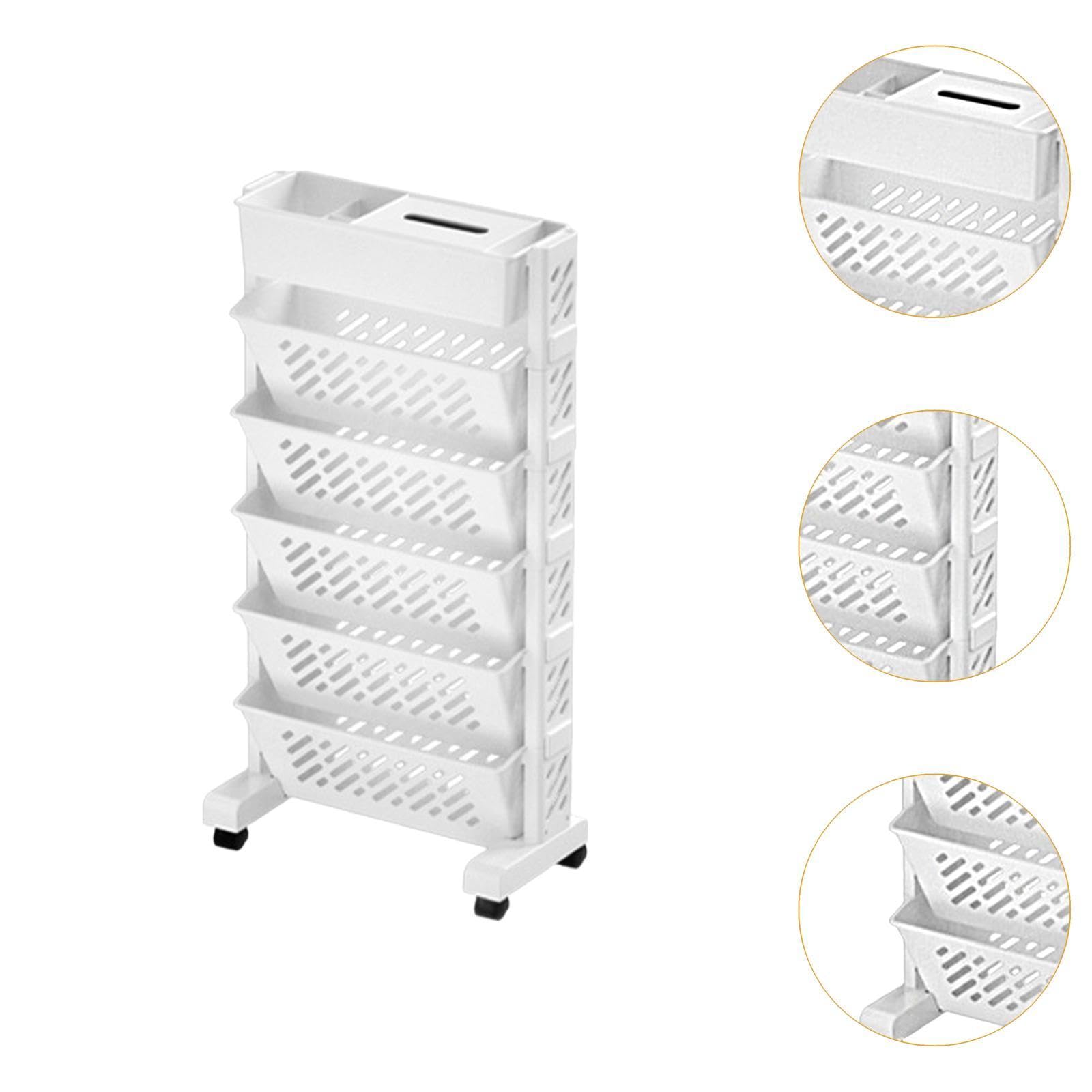 Sharplace Estantería Móvil para Libros, Soporte con Ruedas para Decoración, 6 capas