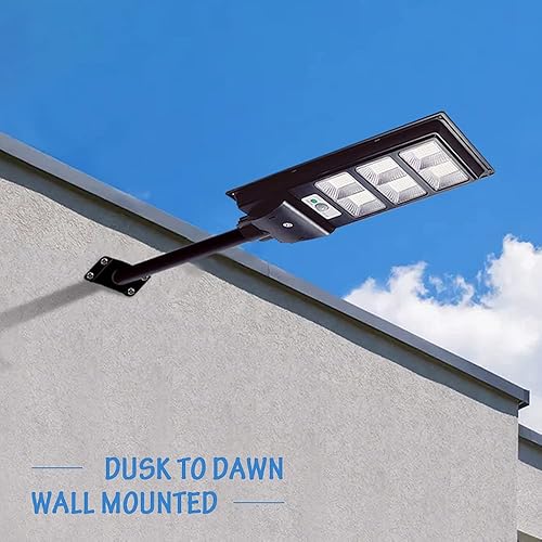 Miniatura 5 de Paquete de 2 luces solares para exteriores con sensor de movimiento, 10000 lm del atardecer al amanecer, luces solares de inundación IP66, luz LED