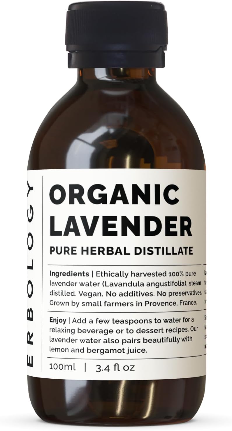 Organic Lavender Water 100ml - Premium Food Grade Hydrolate of Lavender - Tone, Calm & Destress - Small Batch - Sustainably Sourced Straight from Farm in Provence, France