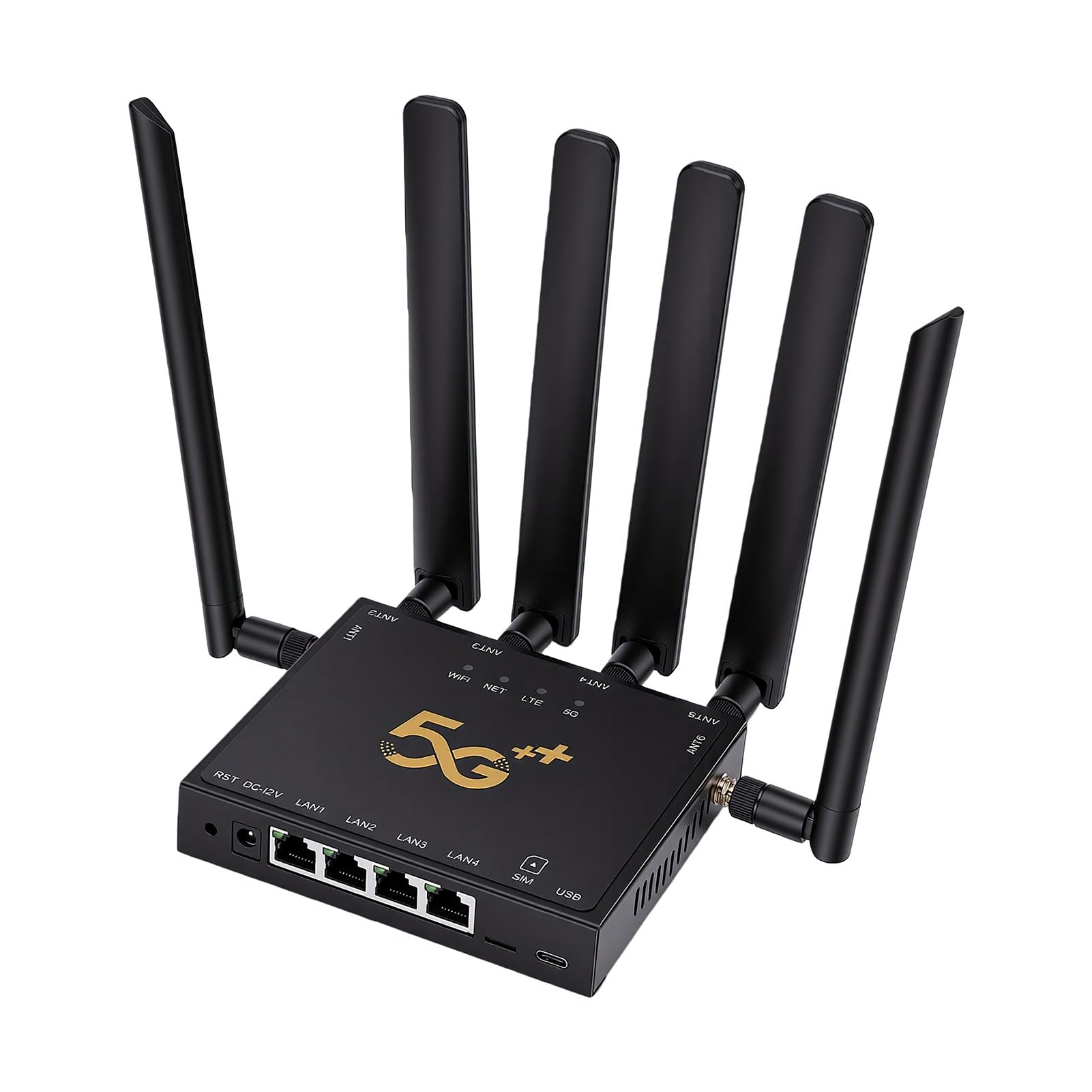 Ausla Router 5G Router Industriale per Schede SIM Wireless Dual Band con | Uscita Cablata Dual Mode Sa,Nsa, Gigabit Ethernet, Bande Simultanee 2,4g/5g, Protocollo 802.11ax, Custodia in Metallo, per