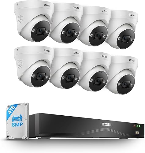 Miniatura 12 de ZOSI Sistema de cámara de seguridad PoE de 24 canales 4K con detección de cara/persona/vehículo, NVR de 16 puertos de 24 canales de 8 MP con disco