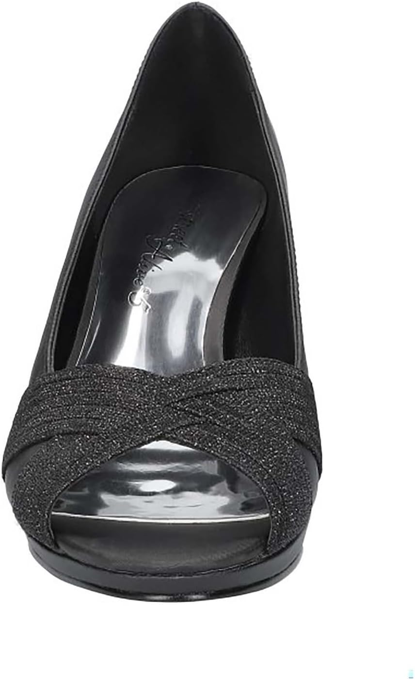 Easy Street Lavish Women's Pump, 8.5 B(M) US, Black-Satin