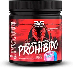 3VS Nutrition Pré Treino Prohibido 180g Sabor Algodão Doce