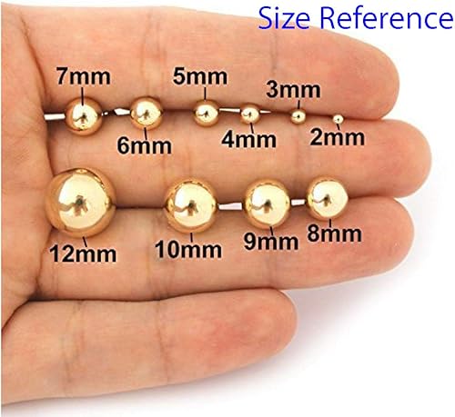 Miniatura 6 de Adabele 20 piezas de aretes hipoalergénicos de 0.157 in de bola de lazo cerrado con 20 piezas de tuerca trasera de bronce antiguo chapado en latón