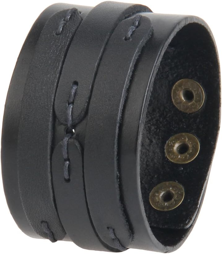 GelConnie Leather Cuff Bracelet Punk Braided Bracelets Rock Leather Wristbands Faux Mens Leather Bracelet Gothic Viking Bangle Adjustable Wrap Bracelet for Women,Men image 2