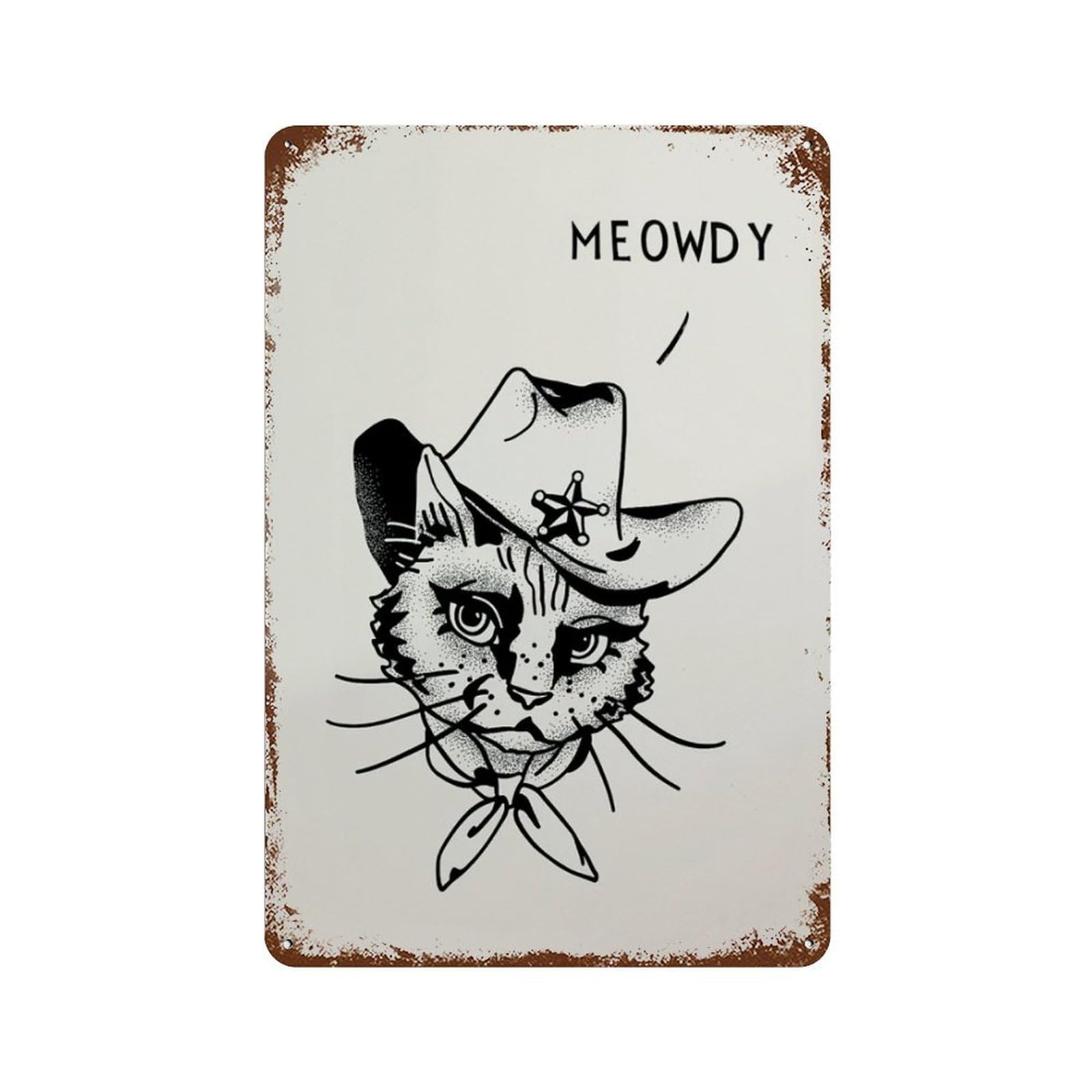 xiaoxiaoshen Cowgirl Cat Cute Western Wall Decor Art Metal Tin Poster Modern Home Decor Art Home Bar Shop Decorations Vintage Sign 30x20cm
