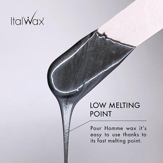Italwax Pour Homme - 1kg / 2.2lb - Hard wax beads for hair removal - Special for man - Natural formulation - Easily removes coarse hairs - Ideal for barber shops