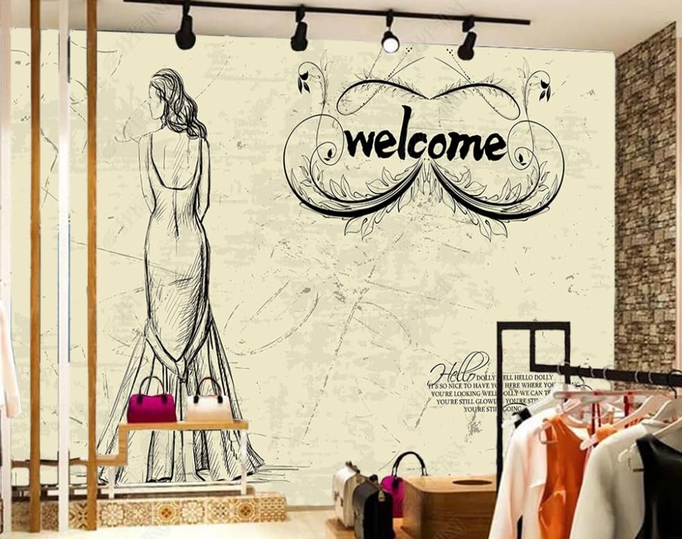 Papier peint intissé poster géant mural salon chambre robe de mariée nostalgique 450cm