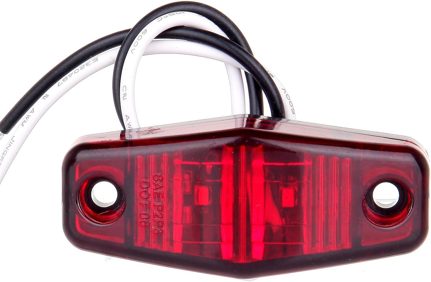 10 x Red Light 2 LED Side Marker Clearance Light Universal Mount For Mini Trailer Truck Identifiion Fender Lamp 2.5" AmberLight Oval For Freightliner 1999-2004 2006-2011 2013-2017