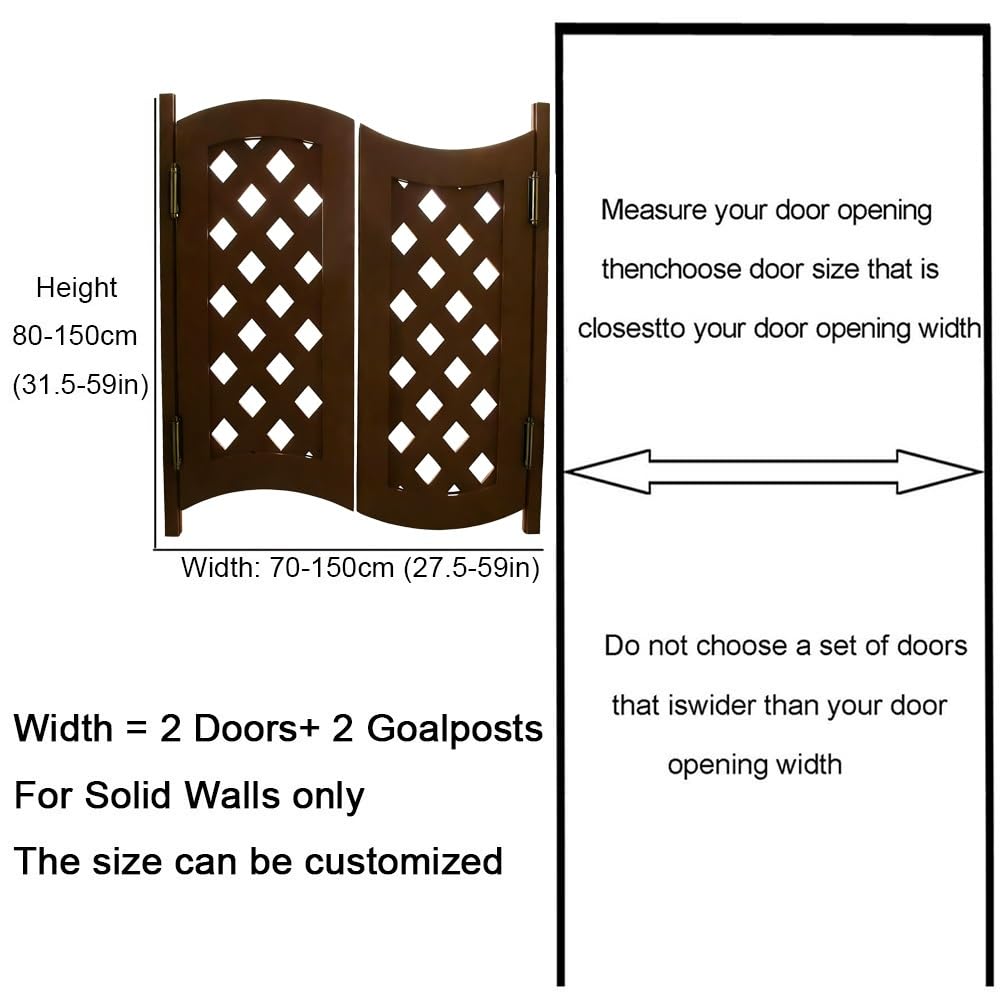 Portes battantes de salon, cloison d'entrée décorative avec charnières pour la maison ou le magasin, 80 x 110 cm, idéale pour la décoration de cuisine ou de bar