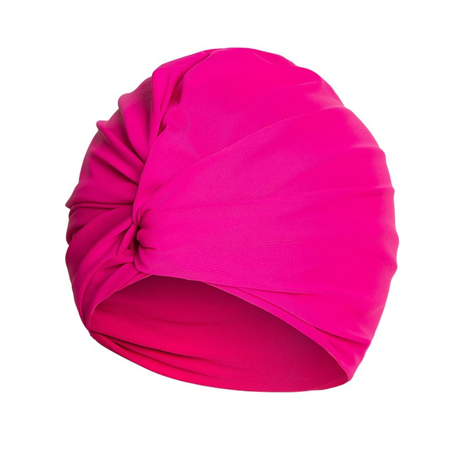 Sombrero de baño Universal para Hombres y Mujeres, Gorro de baño de Nailon elástico de Doble Capa for Mujer, con Pelo Largo, for Deportes acuáticos, Piscina, Turbante(Hot Pink)