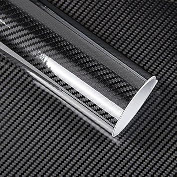 CVANU Self Adhesive Black 5D Carbon Fiber Vinyl Wrap Film Car Wrapping Vinyl Sticker