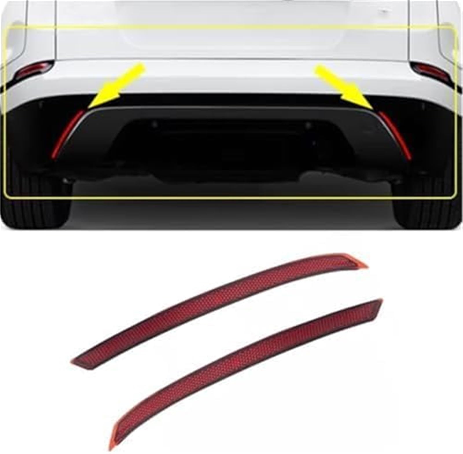 Riflettore per paraurti posteriore per auto Riflettore paraurti posteriore 1 paio di luci posizione riflettenti, per Land Rover, per Range, per Velar, per Rosso Lr093435
