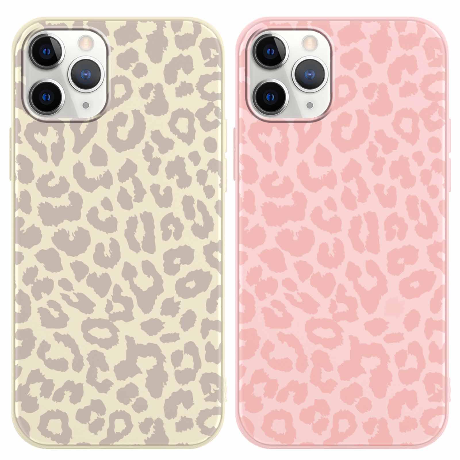 Yoedge 2 × Funda para iPhone 11 Pro 5,8", Carcasa para Teléfono Móvil con Rosa Marrón Leopardo Dibujos Aesthetic Cover, Antigolpes Capa de Soft Silicona TPU para iPhone 11 Pro Case