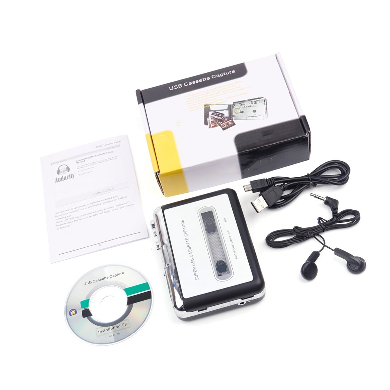 Cassette USB al convertitore digitale per PC con plug and play e trasferimento audio ad alta fedeltà formato MP3 per la casa lettore di cassette USB