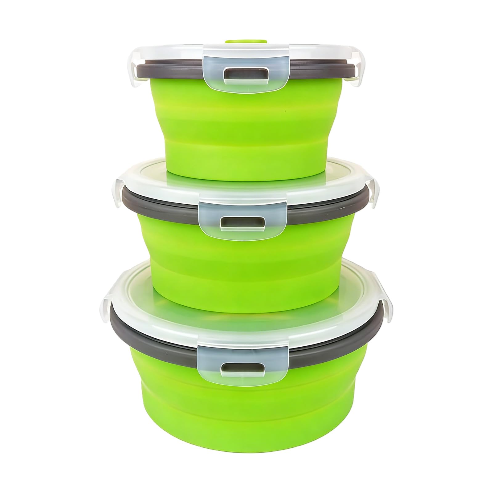 Set contenitori per Alimenti sigillati Pieghevoli in plastica e siliconi Set contenitori per Alimenti per pasti all ' Aperto per avanzati Set pentole sicure